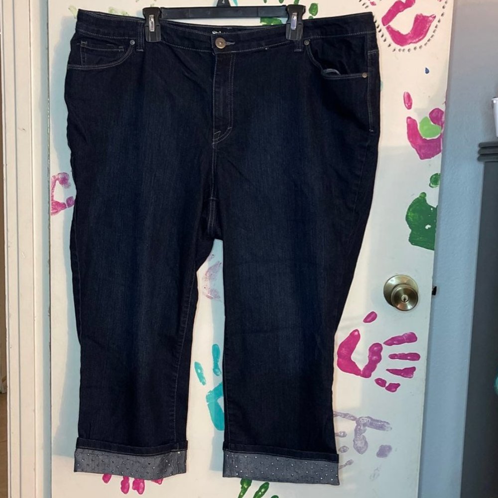 Bedazzle cuff boyfriend jeans